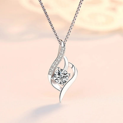 Elegant Feather Zircon Pendants