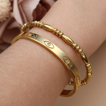 Stainless Steel Crystal Charm Bracelet