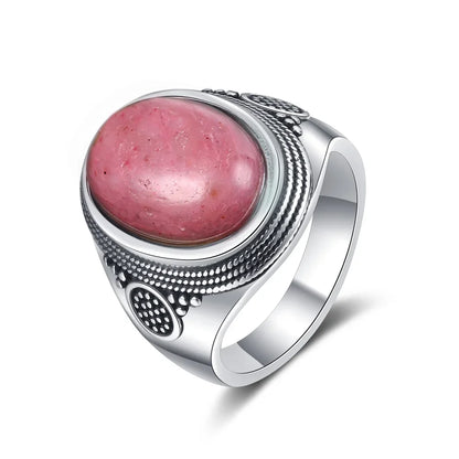 Vintage S925 Sterling Silver Ring with Natural Moonstone Stone
