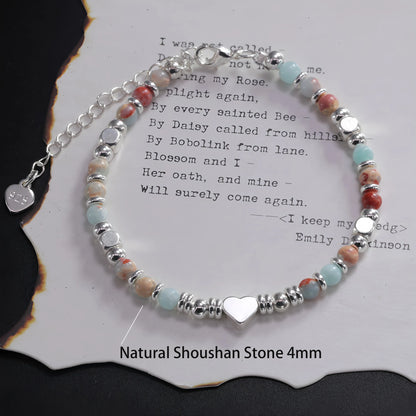925 Sterling Silver Zircon Love Heart Bracelet