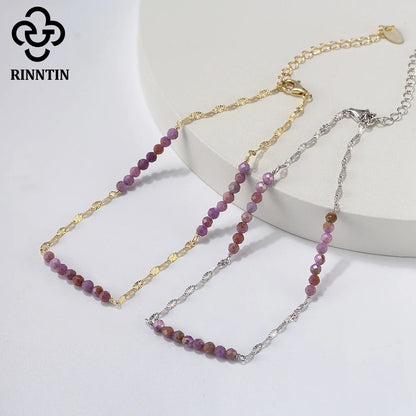 S925 Natural Turquoise Anklet