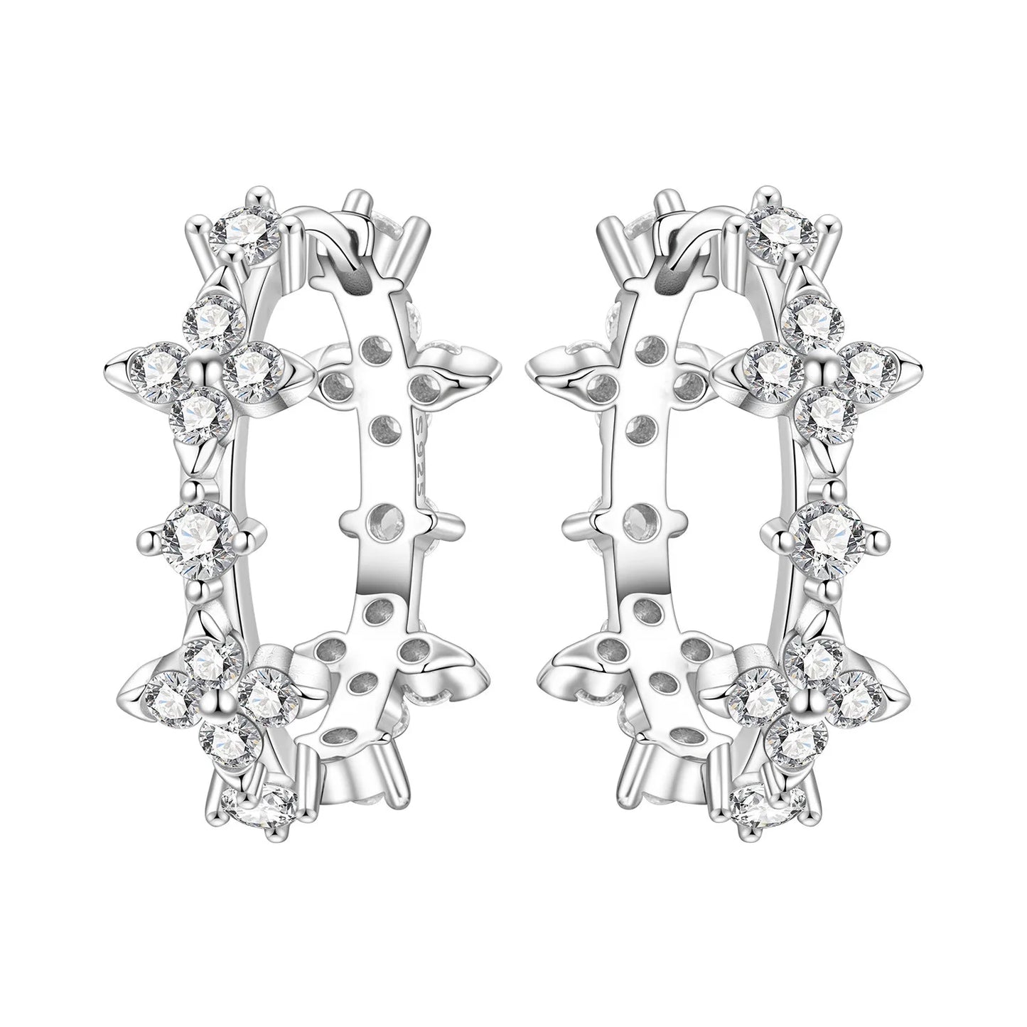 Original S925 Blue Iris Flower Earrings