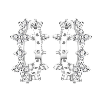 Original S925 Blue Iris Flower Earrings