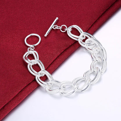 925 Sterling Silver Exquisite Solid Chain Bracelet