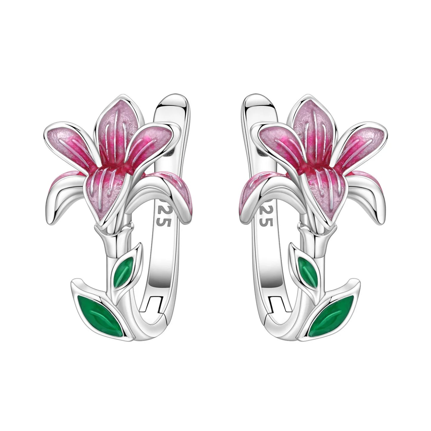 Original S925 Blue Iris Flower Earrings