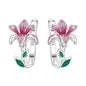 Original S925 Blue Iris Flower Earrings