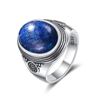 Vintage S925 Sterling Silver Ring with Natural Moonstone Stone