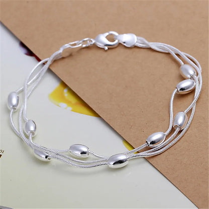 925 Sterling Silver Exquisite Solid Chain Bracelet