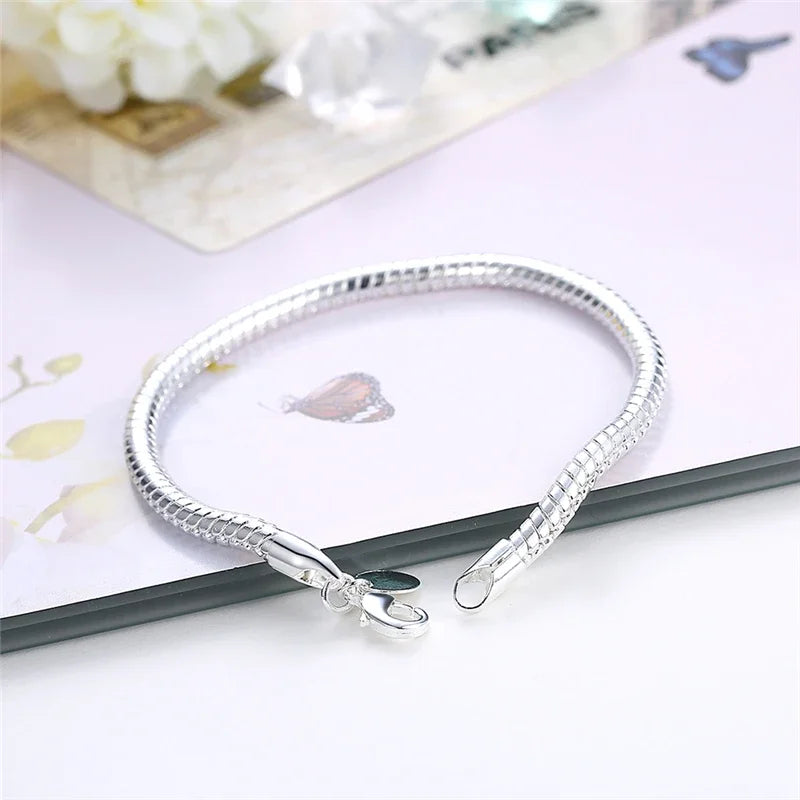 Sleek Sterling Silver Snake Chain Bracelet