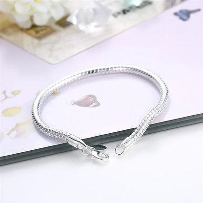 Sleek Sterling Silver Snake Chain Bracelet