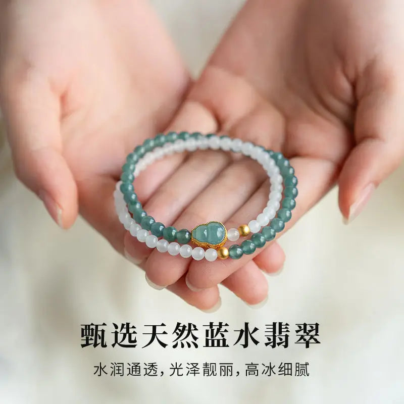 Jade Bracelet with Hetian Jade Inlaid Jewelry