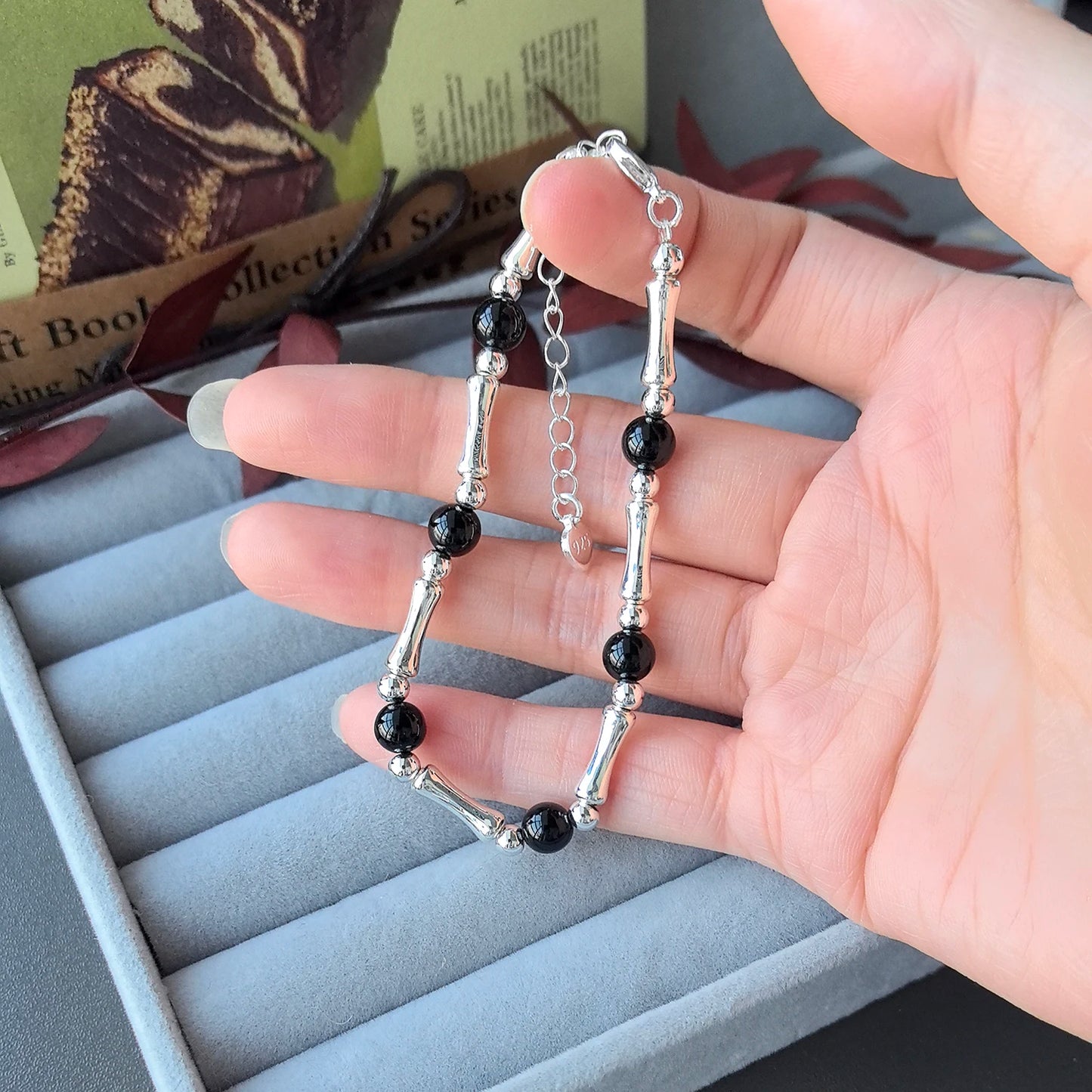 S925 Beaded Geometric Bracelet