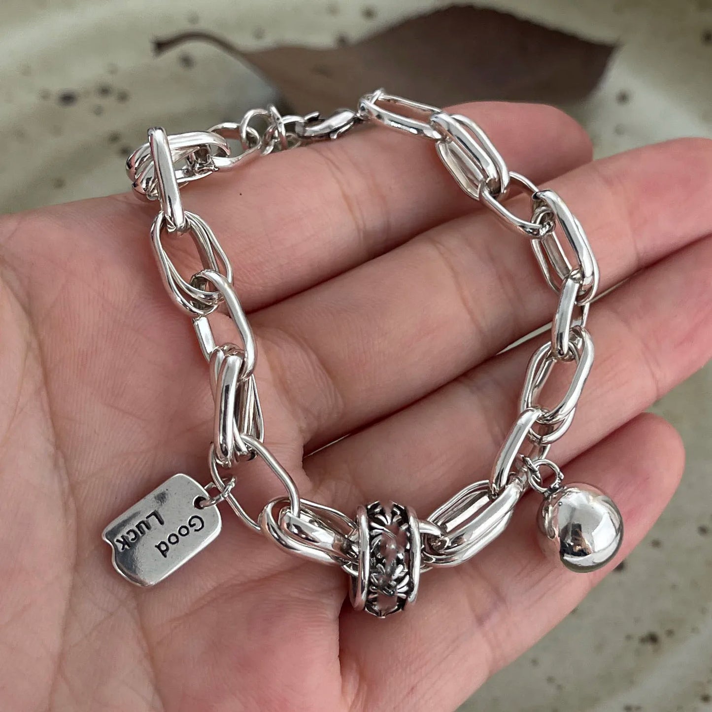 925 Sterling Silver Bracelets with Ball Charm