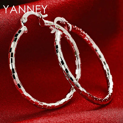 S925 40MM Fine Round Hoop Earrings