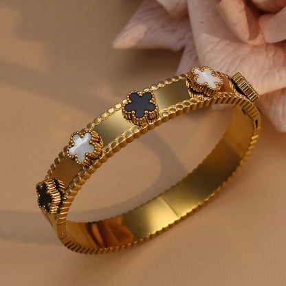 Fashion Acrylic Flower Shape Stainless Steel Bracelet