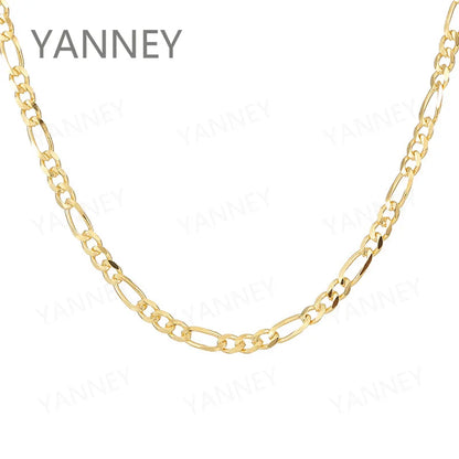 4mm 925 Silver 18K Gold Figaro Necklace