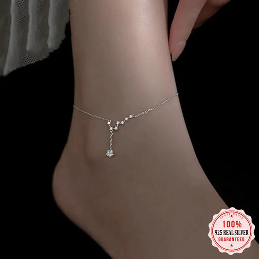 S925 Fashion Sweet Big Dipper CZ Anklets