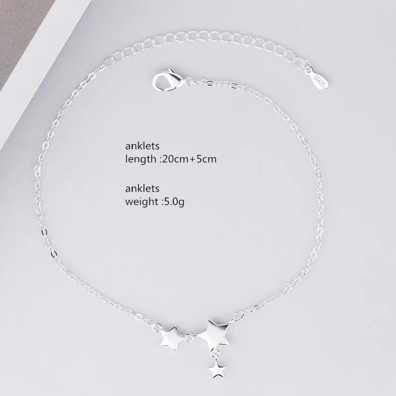 S925 Elegant Star Anklets