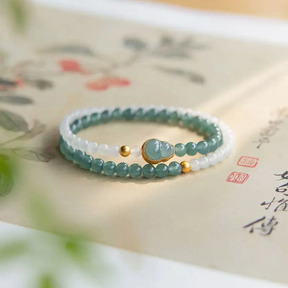 Jade Bracelet with Hetian Jade Inlaid Jewelry