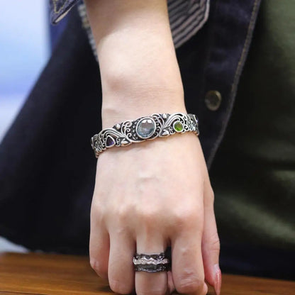 S925 Blue & Purple Gemstone Bracelet