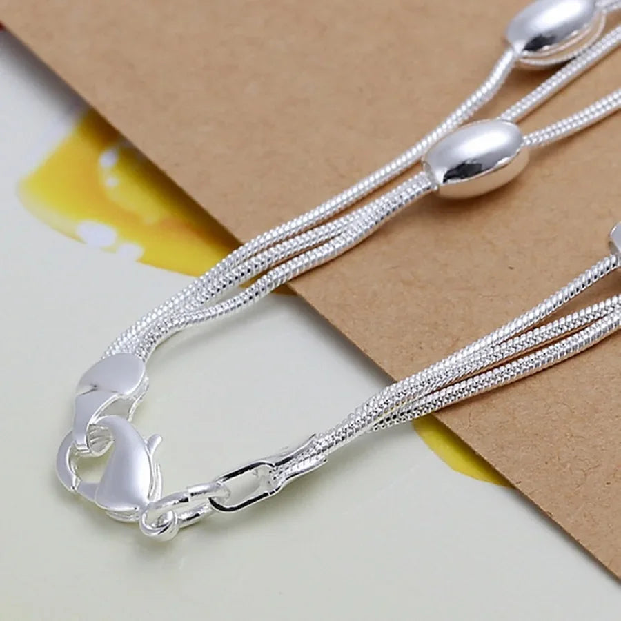 925 Silver Bead Chain Bracelet