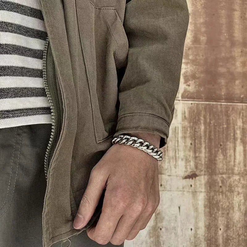 S925 Retro Cuban Trendy Punk Bracelet