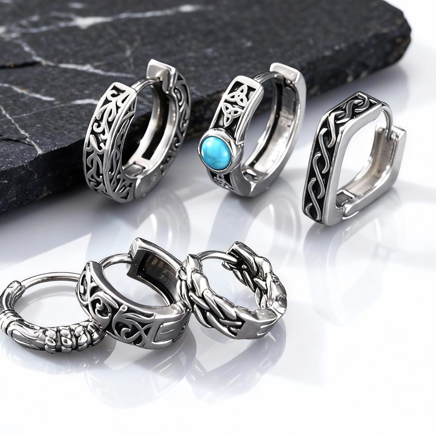 Vintage Totem Hoop Earrings