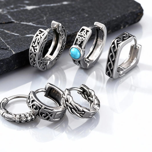 Vintage Totem Hoop Earrings