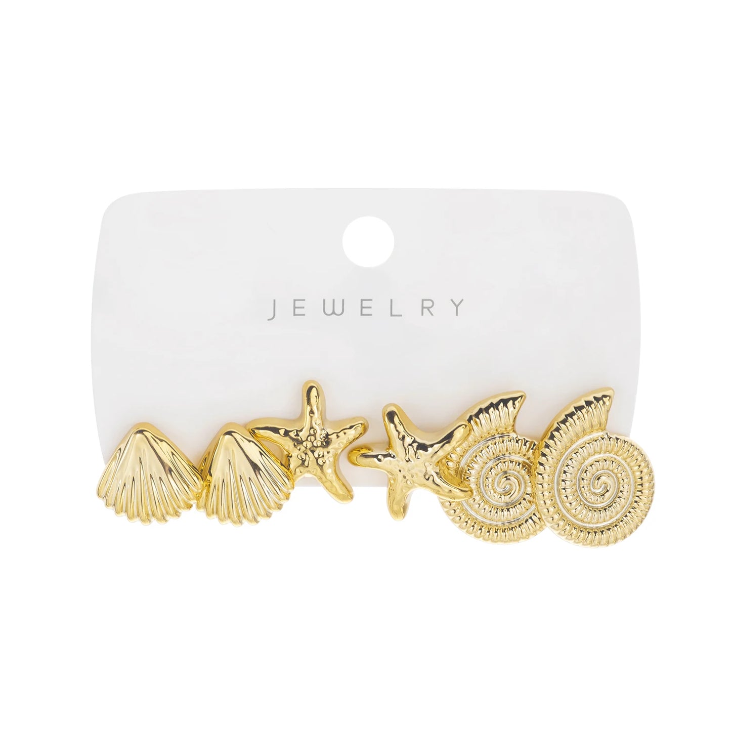6pcs/Set Trendy Shell Starfish Stud Earrings