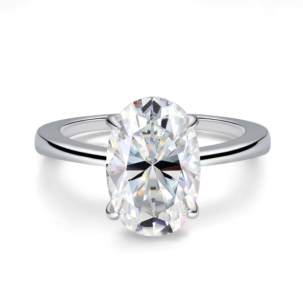 S925 4.5CT Oval Moissanite Ring