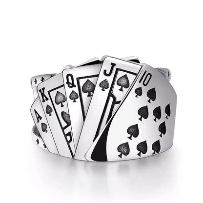 S925 Unique Poker Ring