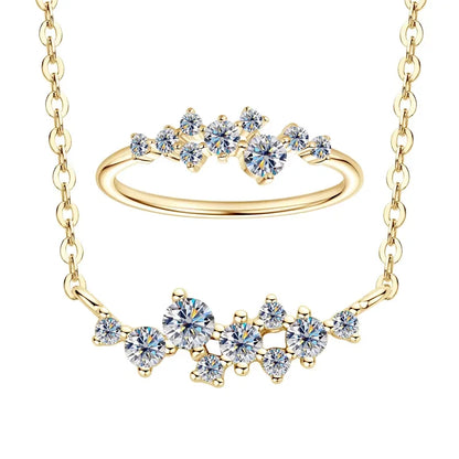 S925 Moissanite Diamond Necklace & Ring