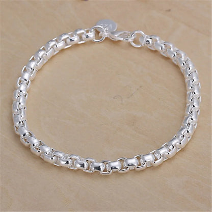 925 Sterling Silver Exquisite Solid Chain Bracelet
