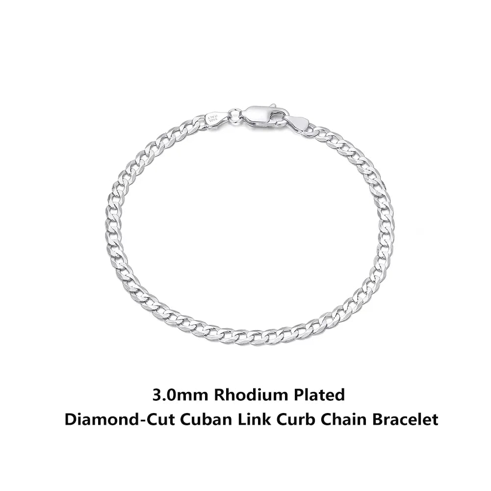 18K Gold Over 925 Sterling Silver Italian Cuban Bracelet