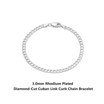 18K Gold Over 925 Sterling Silver Italian Cuban Bracelet