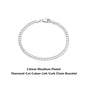 18K Gold Over 925 Sterling Silver Italian Cuban Bracelet