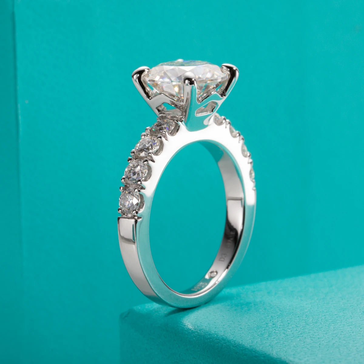4.3ct D Color Moissanite Rings