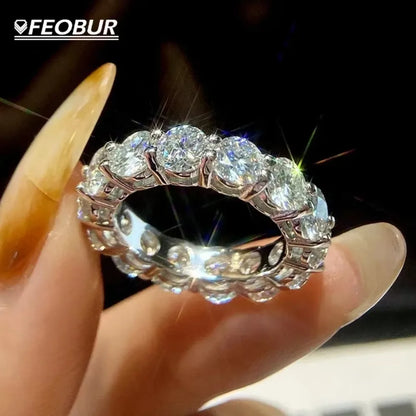 S925 5mm D Color Moissanite Ring