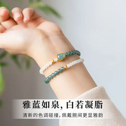 Jade Bracelet with Hetian Jade Inlaid Jewelry