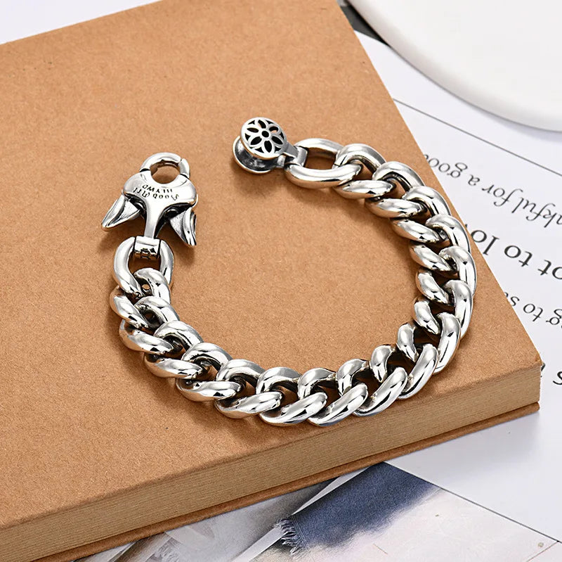 S925 Retro Cuban Trendy Punk Bracelet