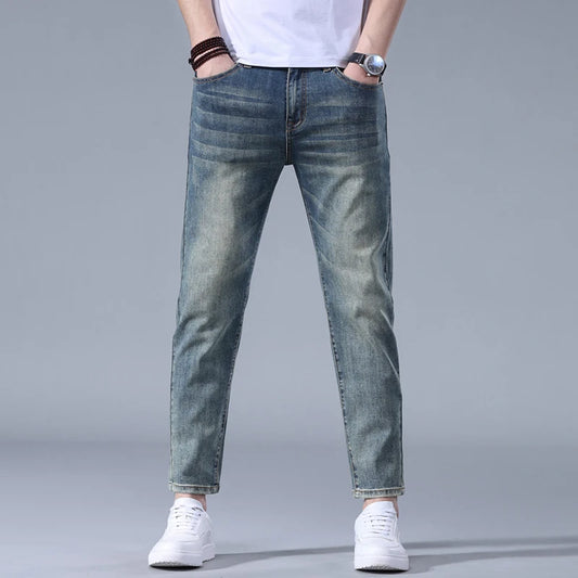Denim Ankle length Slim Fit Small Legs Skinny Men Stretch Jeans