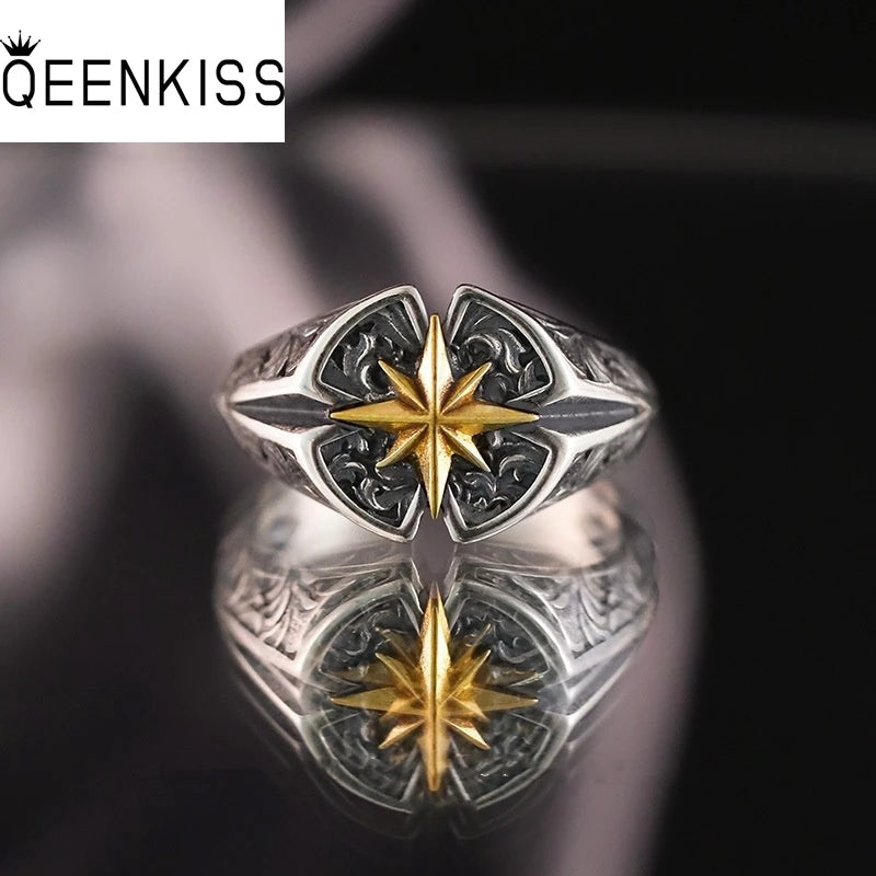 925 Sterling Silver Vintage North Star Ring