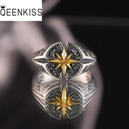 925 Sterling Silver Vintage North Star Ring