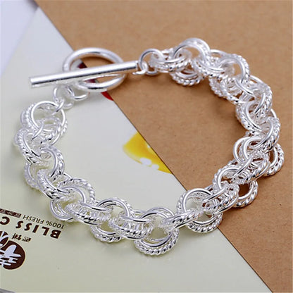 925 Sterling Silver Exquisite Solid Chain Bracelet