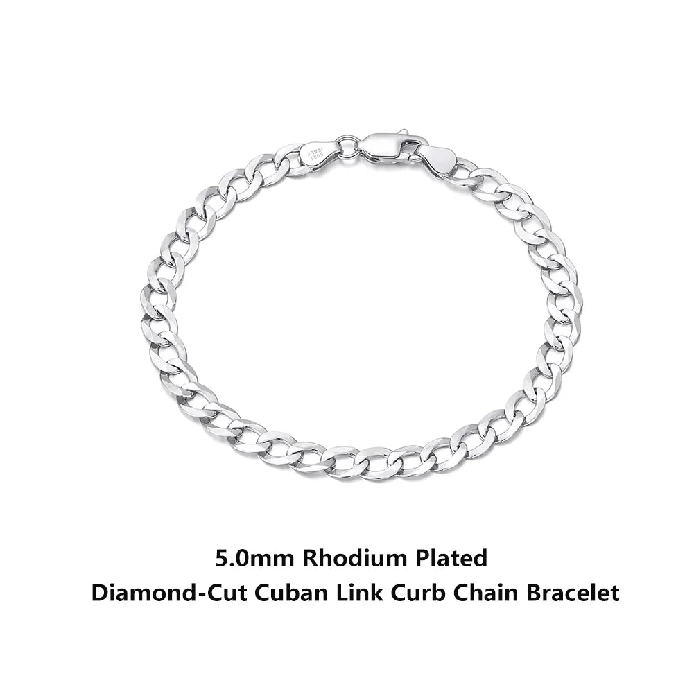 18K Gold Over 925 Sterling Silver Italian Cuban Bracelet