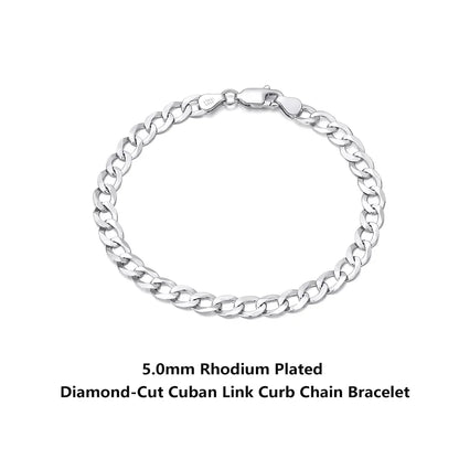 18K Gold Over 925 Sterling Silver Italian Cuban Bracelet