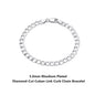 18K Gold Over 925 Sterling Silver Italian Cuban Bracelet