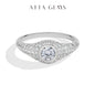 S925 Round Cut Moissanite Silver Ring