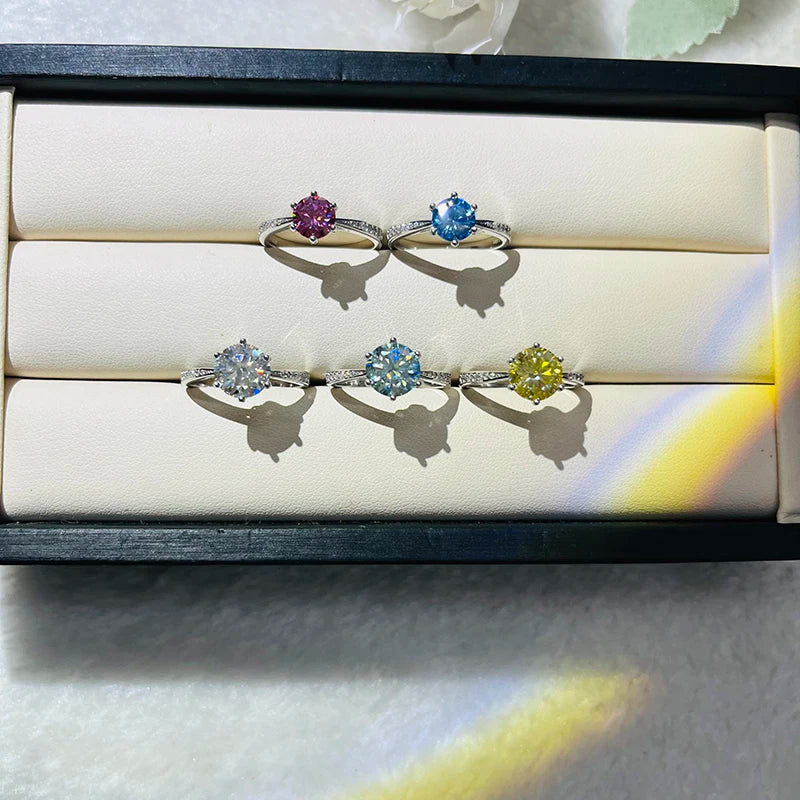 Green Moissanite Ring for Women