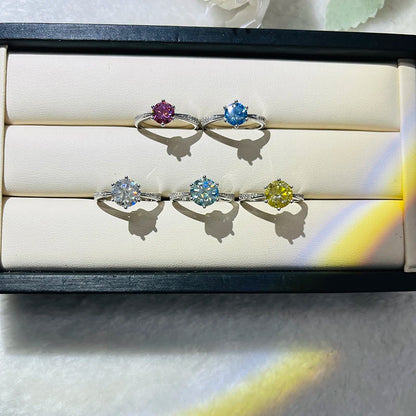 Green Moissanite Ring for Women